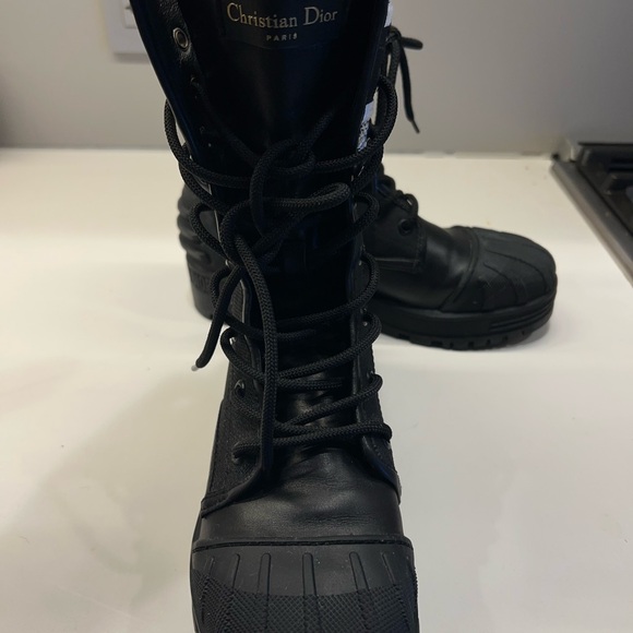 Dior Black and White Combat Boots - Picture 3 of 8